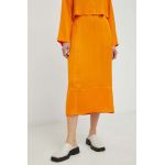 American Vintage fusta culoarea portocaliu, midi, drept