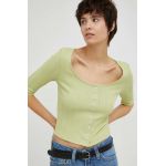 Levi's bluza femei, culoarea verde, neted