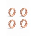 &k amsterdam inele de șervețel Braid Pink Set 4-pack