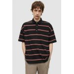 AllSaints polo de bumbac culoarea negru, modelator