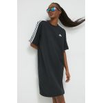 adidas rochie din bumbac culoarea negru, mini, oversize HR4923