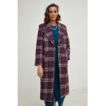 Answear Lab palton din lana culoarea violet, de tranzitie