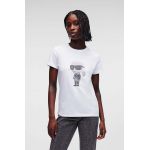 Karl Lagerfeld tricou din bumbac culoarea alb