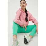 4F bluza femei, culoarea roz, cu glugă, neted