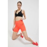 4F pantaloni scurți de antrenament culoarea rosu, neted, high waist