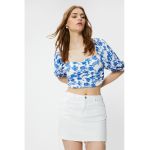 Bluza crop cu imprimeu floral
