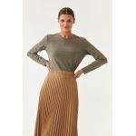 Bluza din amestec de bumbac cu decolteu la baza gatului Bringo