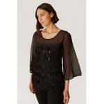 Bluza semitransparenta cu franjuri