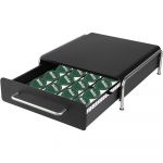 Suport pentru 36 capsule cafea, Quasar & Co.®, cu suport cafetiera, stand orizontal, 31.5 x 20.5 x 10 cm, metal, negru