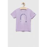 Columbia tricou copii Mirror Creek Short Sleeve Graphic Shirt culoarea violet