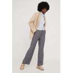 Answear Lab pantaloni femei, culoarea gri, lat, high waist