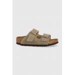 Birkenstock papuci din piele intoarsa pentru copii culoarea bej