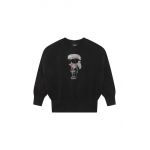 Karl Lagerfeld bluza copii culoarea negru, cu imprimeu