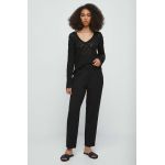 Medicine pantaloni femei, culoarea negru, fason chinos, medium waist