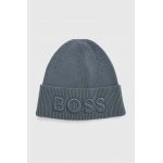 Boss Orange caciula din amestec de lana BOSS ORANGE culoarea verde, din tricot gros