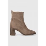Answear Lab botine femei, culoarea bej, cu toc drept