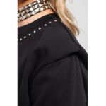 Bluza sport de bumbac organic cu nituri
