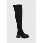 Answear Lab cizme femei, culoarea negru, cu toc plat