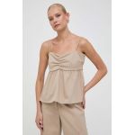 Notes du Nord top femei, culoarea bej, neted
