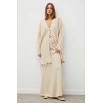 Herskind fusta de lana culoarea bej, maxi, drept