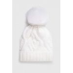Answear Lab caciula culoarea alb, din tricot gros