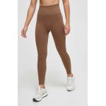 Casall jambiere de yoga Seamless Graphical Rib culoarea maro, neted