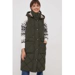 Barbour vesta femei, culoarea verde, de tranzitie