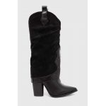 Answear Lab cizme femei, culoarea negru, cu toc drept, izolat