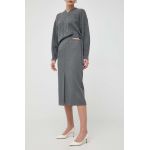 Beatrice B fusta culoarea gri, midi, creion