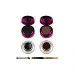 Kit Sprancene, Kiss Beauty, Super Stay 24H, 2 Gel Sprancene, 2 Fard Sprancene, Pensula, Black-Brown