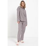 Pijama in carouri cu pantaloni lungi Flanella