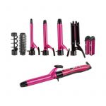 Ondulator Fakir Pixie, Turmalin/ceramica, 5 accesorii, 200°C, 19-25mm, 62 W, Placi creponare, Violet