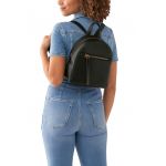 Rucsac de piele cu buzunar cu fermoar