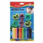 Set plastilina - 6 culori + 2 matrite | Keyroad