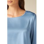 Bluza de satin cu decolteu rotund