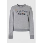 Bluza sport cu decolteu rotund si logo
