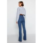 Blugi cu croiala bootcut si model cu 5 buzunare