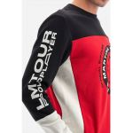 Bluza sport cu decolteu la baza gatului si aspect colorblock