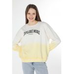 Bluza sport cu imprimeu si maneci cazute