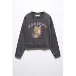 Bluza sport de bumbac cu imprimeu Wild