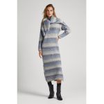 Rochie cu dungi si slit lateral