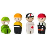Set 4 jucarii din lemn - Rescue Crew | Plan Toys