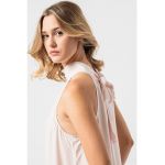 Bluza de satin cu decolteu american
