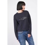 Hanorac dama cu imprimeu logo - Black