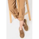 Pantaloni crop cargo din amestec de lana