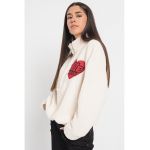 Bluza de trening - din material teddy - cu imprimeu logo