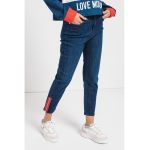 Blugi crop cu slituri laterale cu fermoar