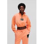 Bluza sport crop cu fermoar scurt