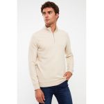 Bluza de trening din amestec de bumbac cu fermoar scurt