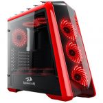 Carcasa gaming Redragon Jetfire, Negru/Rosu